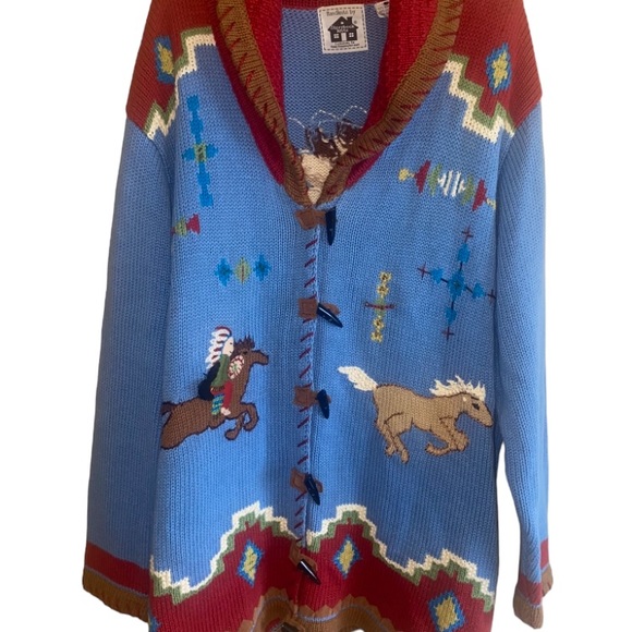 Storybook knits western plus size 2x cardigan handknits home shopping network - Picture 3 of 15